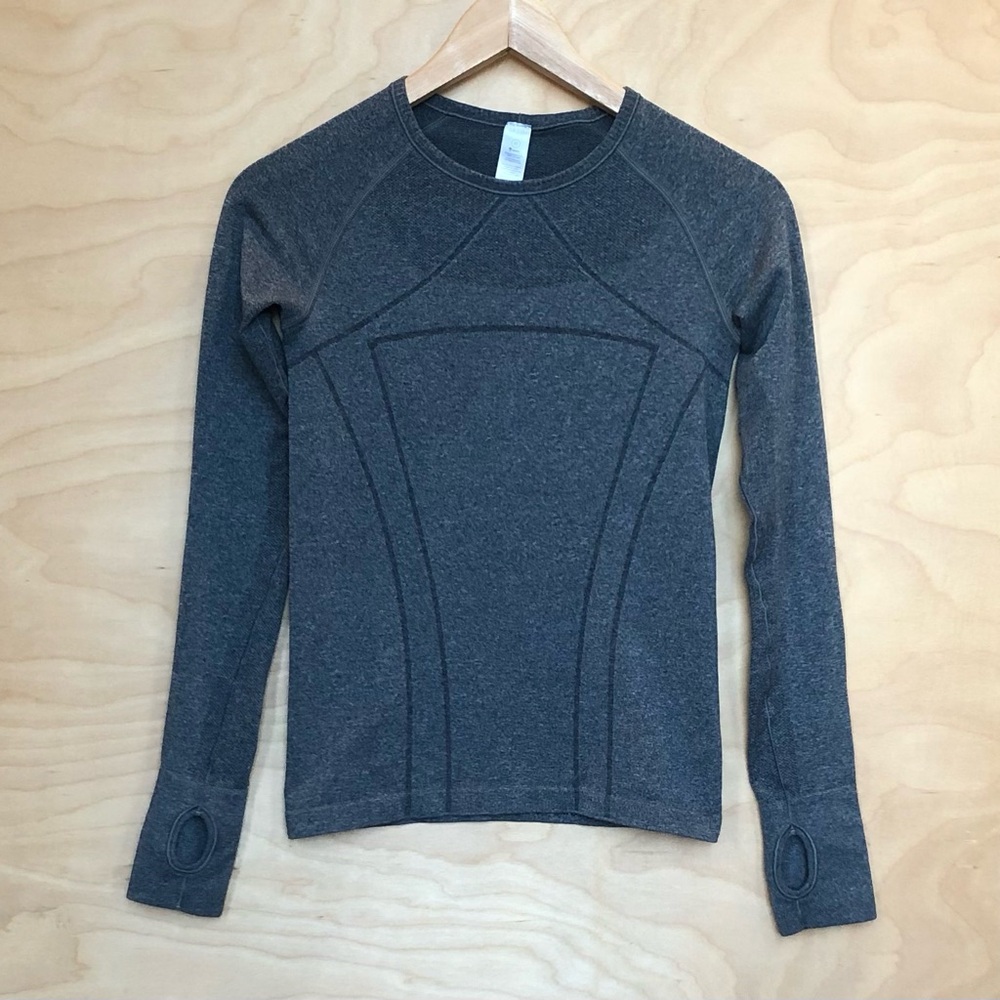 Ivivva Activewear Long Sleeve Top Gray Stretch Sz 12.